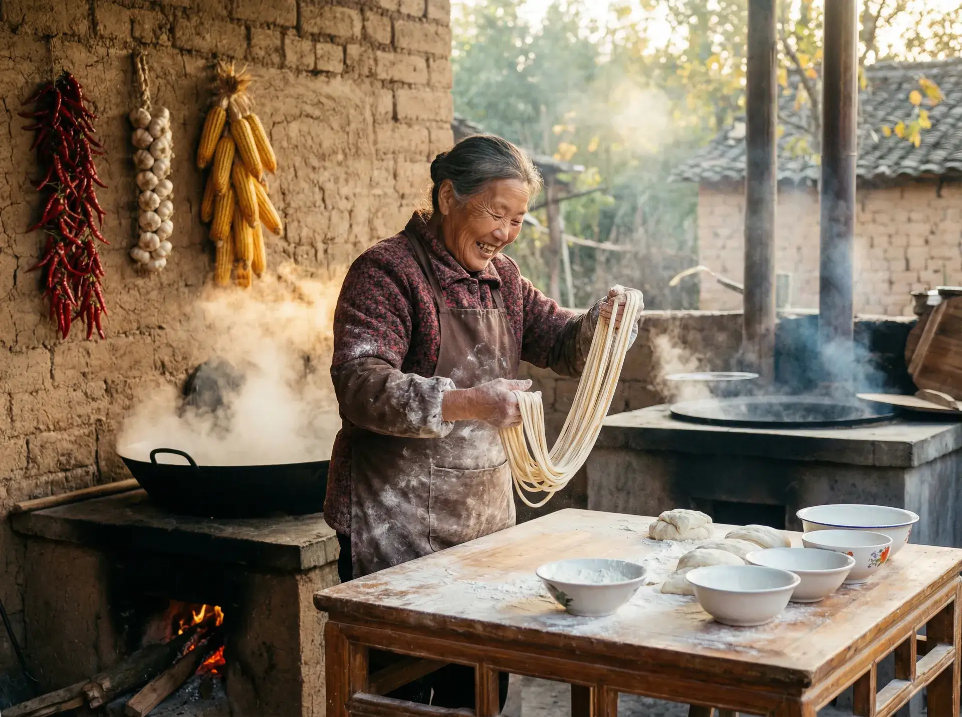 农家大嫂手擀面 - 专约老阿姨 乡村美食